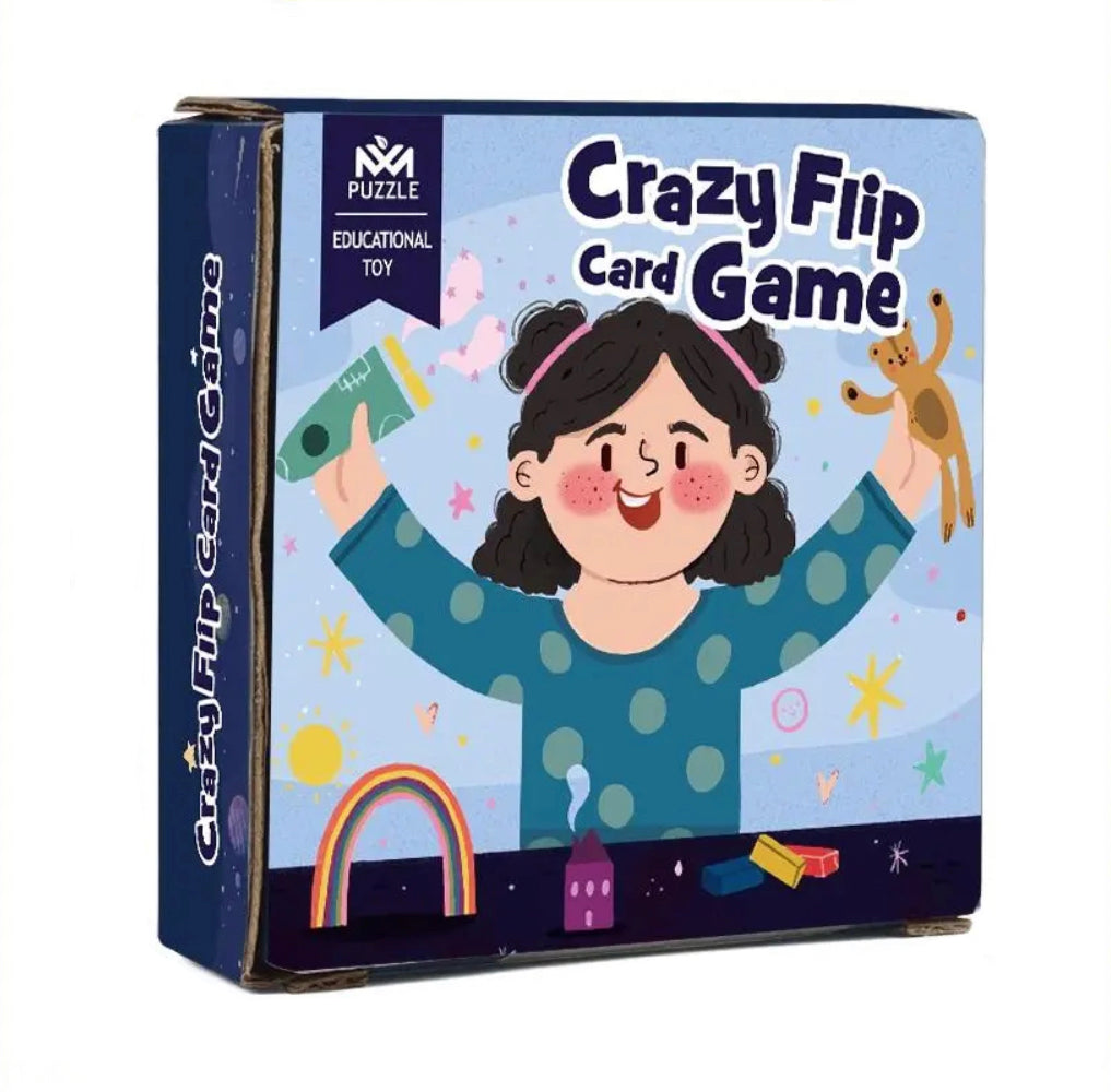 Crazy Flip Card Game, jouets d'apprentissage de cartes flash, jeux
